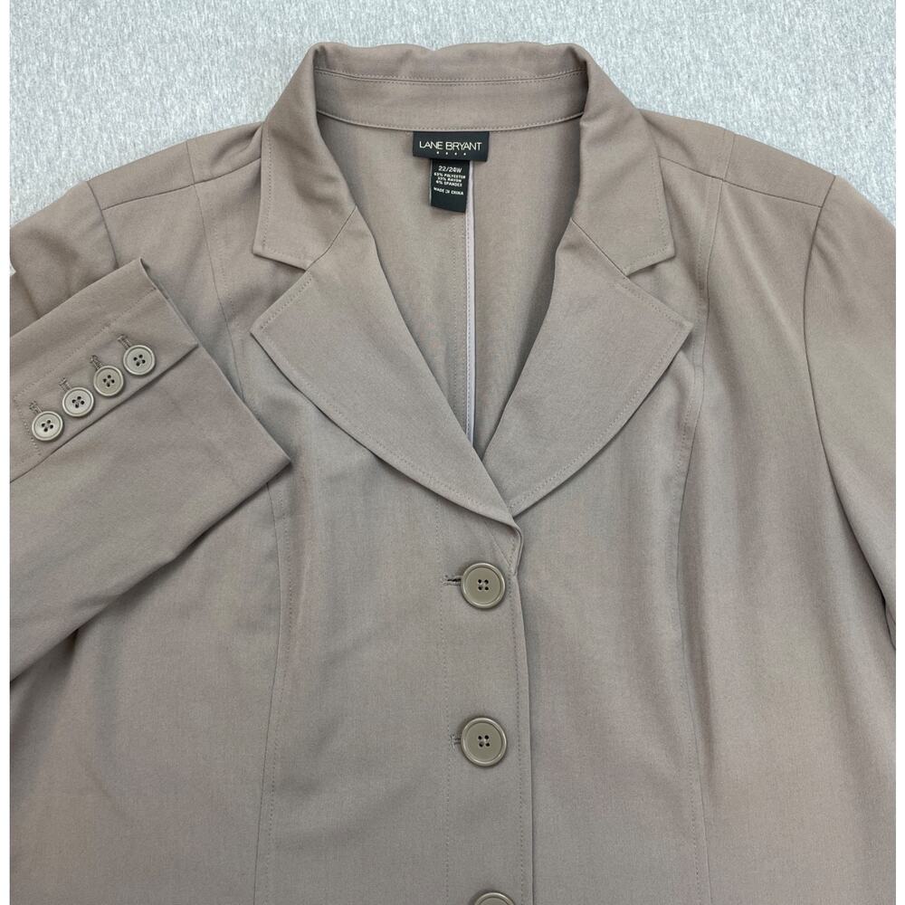 Lane‎ Bryant Blazer Womens 22/24W Brown Stretch 4-Button Single Breasted